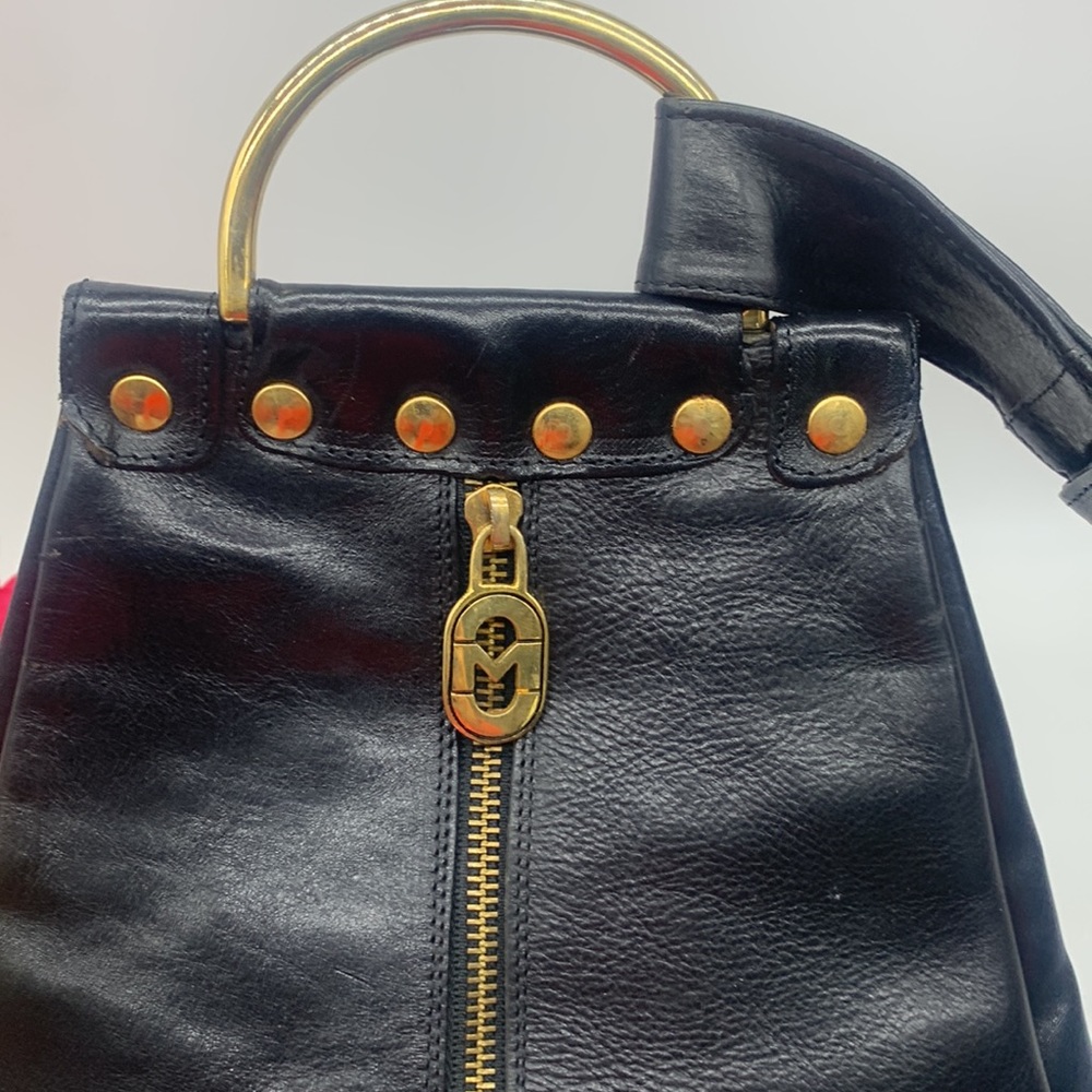Marino Orlandi Stunning Black Gold Vintage Quality Leather Back Made in Italy - Picture 8 of 17